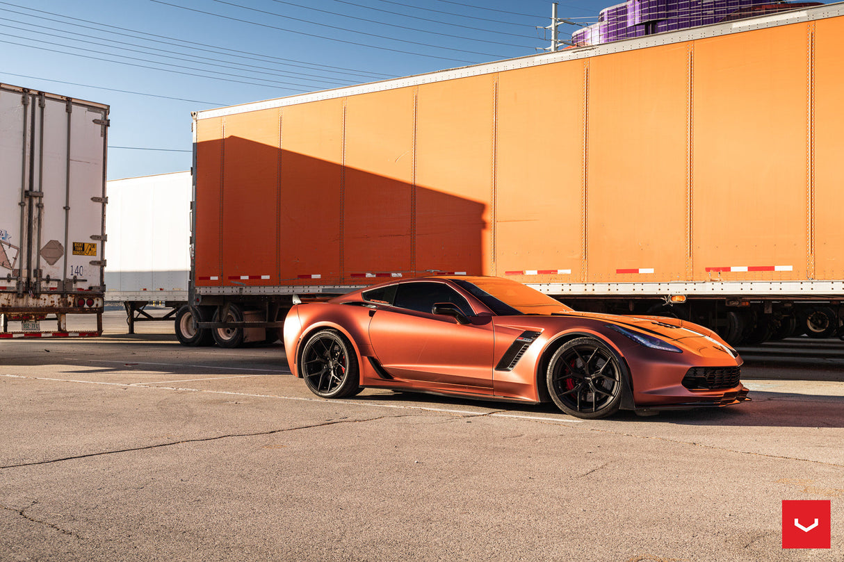 19/20" Vossen HF5 Satin Black 19x10 20x12 Concave Wheels Rims Fit Chevrolet Corvette C7 Z06 Grand Sport