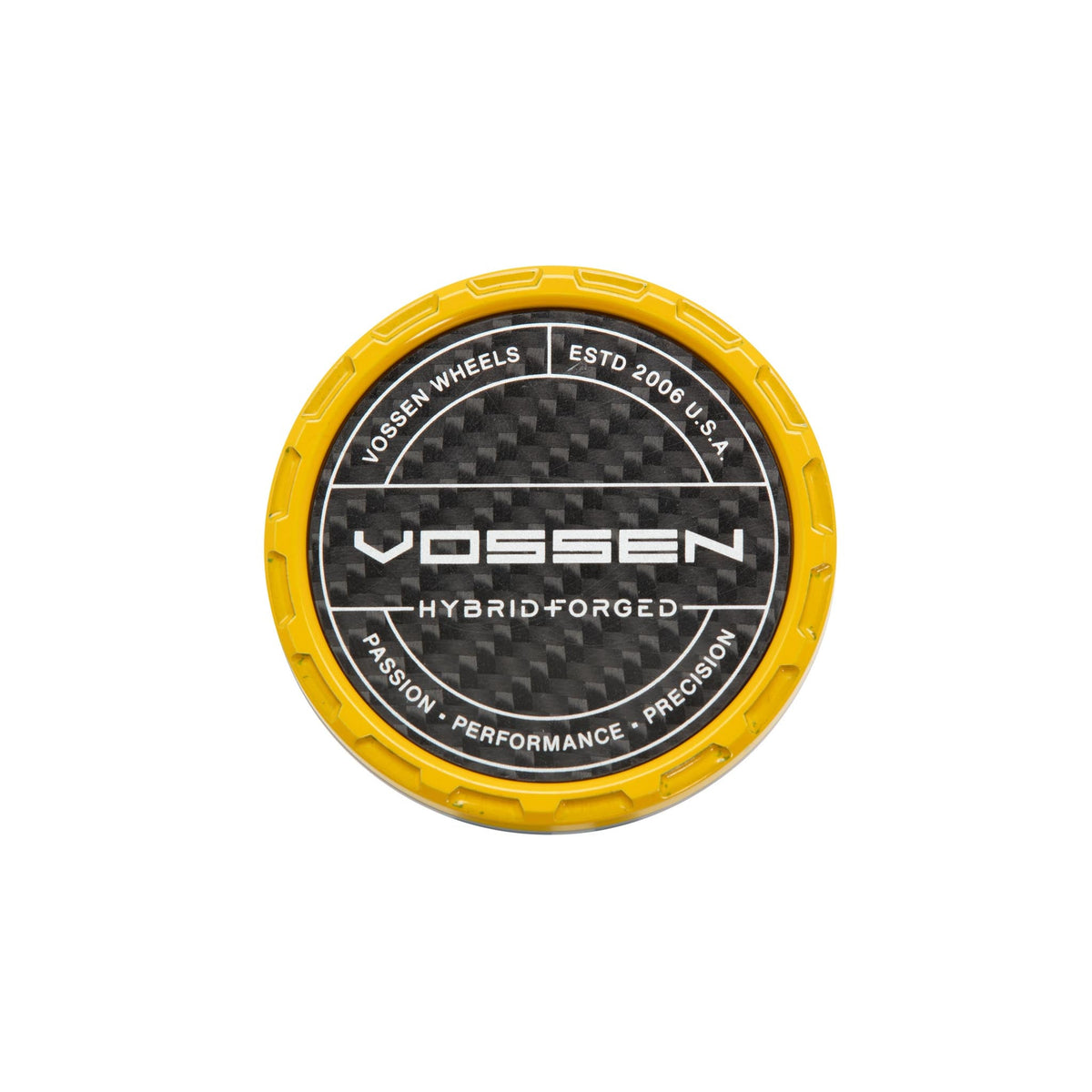 Vossen Hybrid Forged Carbon Billet Sport center cap Canary Yellow / Twill Weave Carbon Insert – view 2