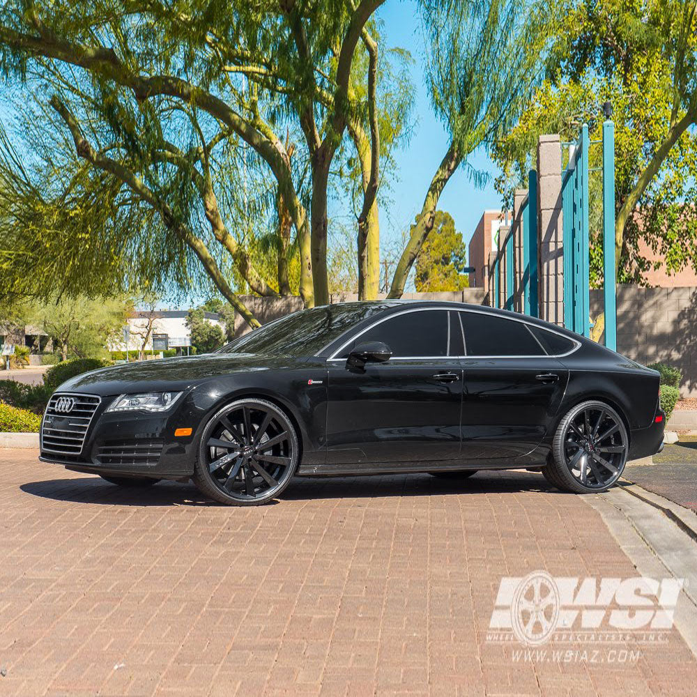 24" Koko Kuture Kapan Black 24x10 Concave Wheels Rims Fits Rolls-Royce Dawn