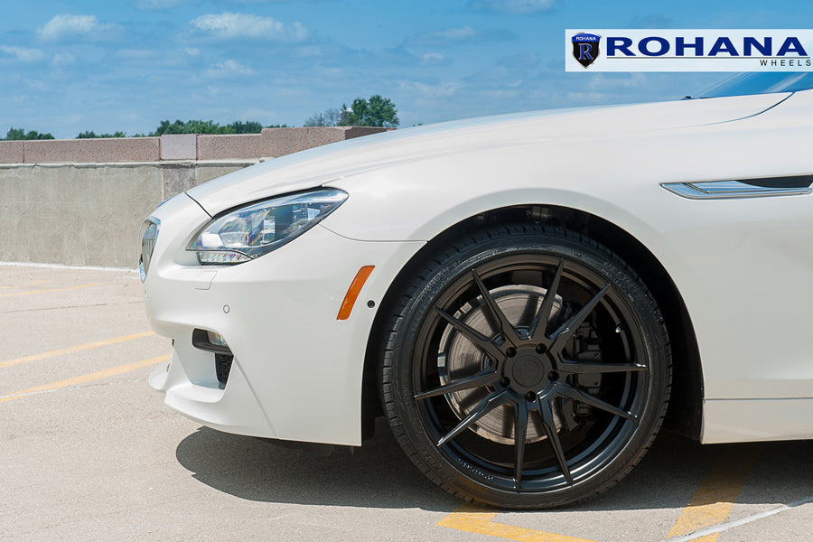 22" ROHANA RFX2 BLACK CONCAVE FORGED WHEELS RIMS FITS BMW F01 740 750 760