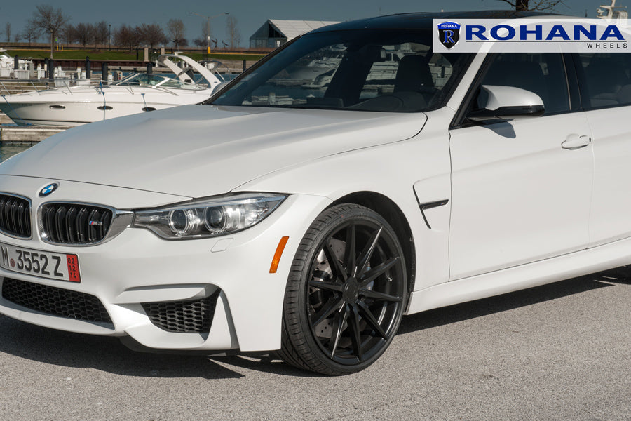 20" ROHANA RFX1 BLACK CONCAVE WHEELS RIMS FITS INFINITI M35 M45