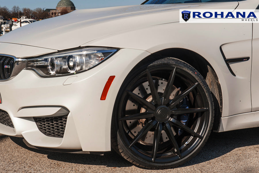 20" ROHANA RFX1 BLACK CONCAVE WHEELS RIMS FITS INFINITI M35 M45