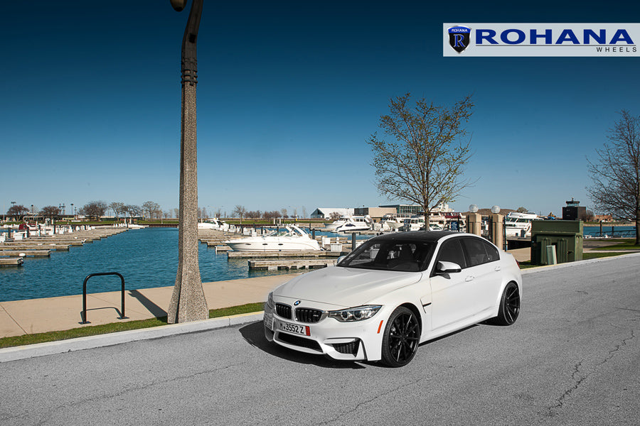 20" ROHANA RFX1 BLACK CONCAVE WHEELS RIMS FITS INFINITI M35 M45
