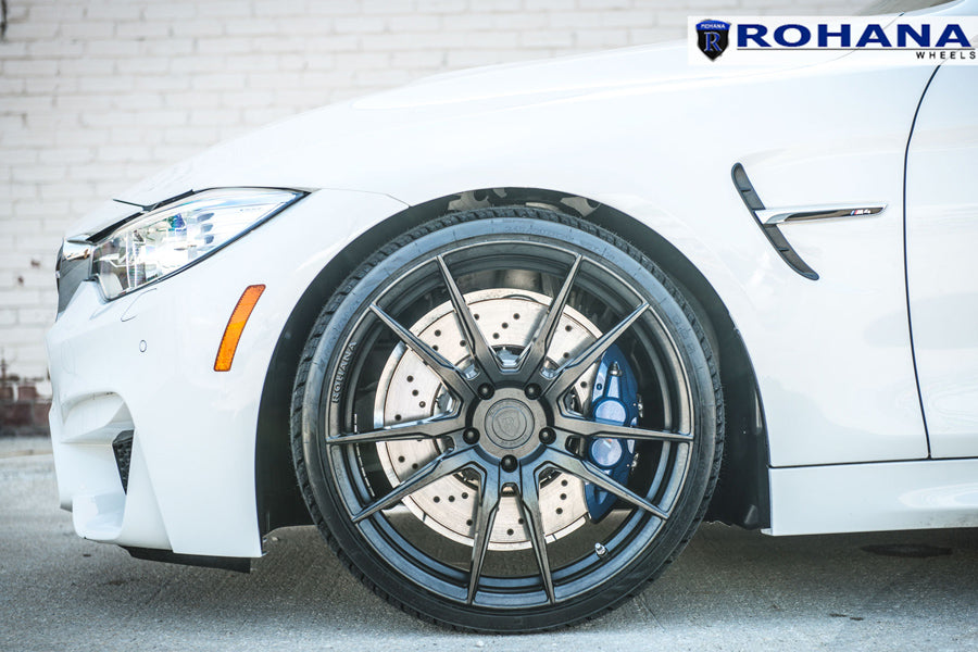 22" ROHANA RFX2 BLACK CONCAVE FORGED WHEELS RIMS FITS BMW F01 740 750 760