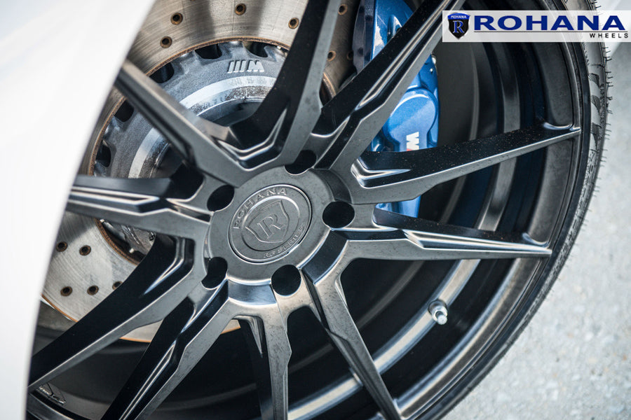 22" ROHANA RFX2 BLACK CONCAVE FORGED WHEELS RIMS FITS BMW F01 740 750 760