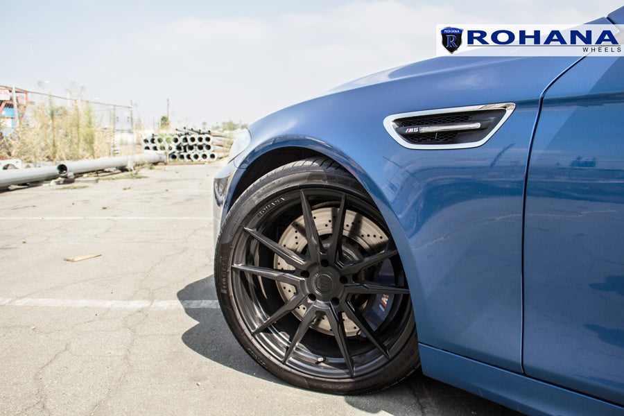 22" ROHANA RFX2 BLACK CONCAVE FORGED WHEELS RIMS FITS BMW F01 740 750 760