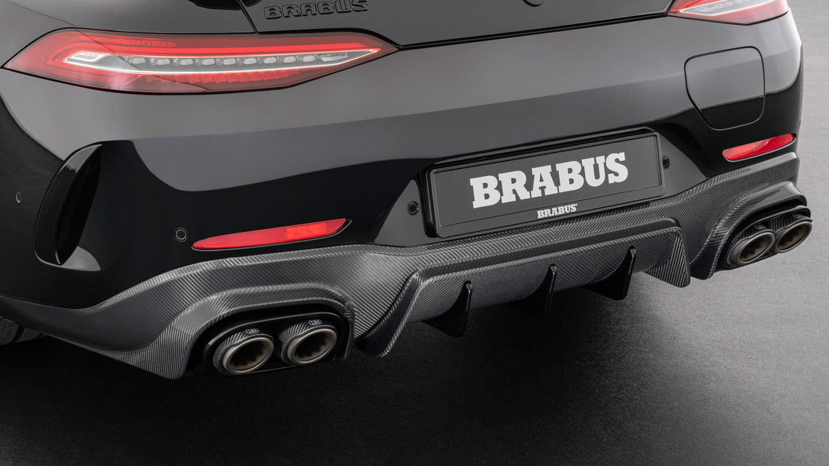 BRABUS Carbon Rear Diffuser with Carbon/Titanium Tailpipes on Mercedes-AMG GT 63 S E Performance 4-Door X290
