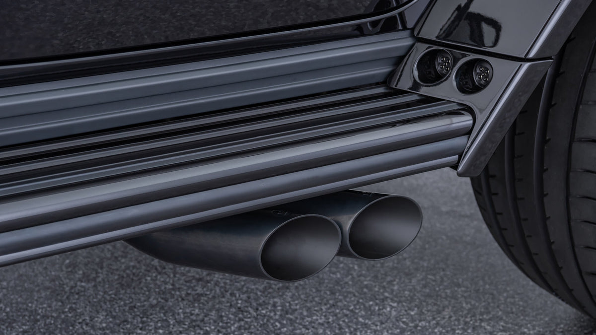 BRABUS sport exhaust black chrome tailpipes on Mercedes G-Class W463A