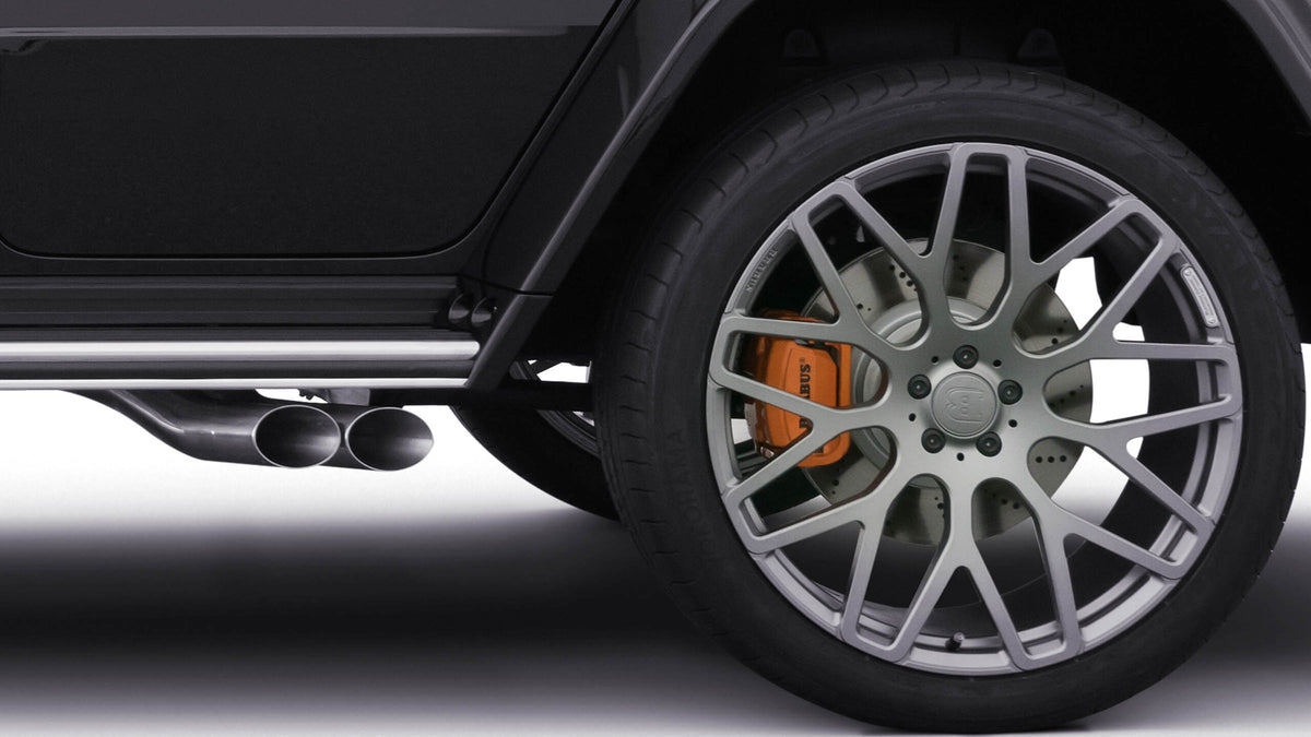 BRABUS G-Class W463A side view showing side-exit sport exhaust