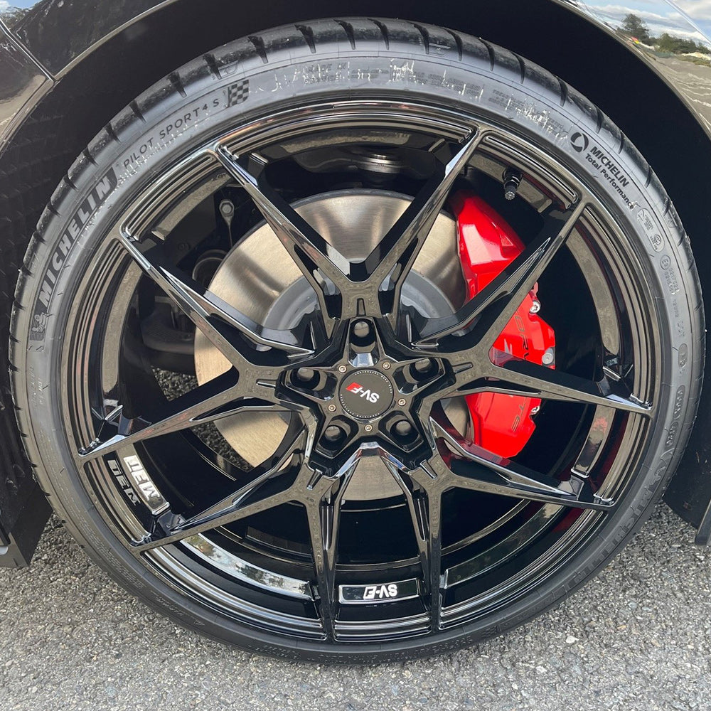 20/21" Savini SV-F5 Black 20x9 21x12 Wheels Rims Fits Chevrolet Corvette C8