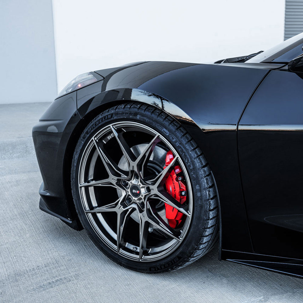 20/21" Savini SV-F5 Black 20x9 21x12 Wheels Rims Fits Chevrolet Corvette C8