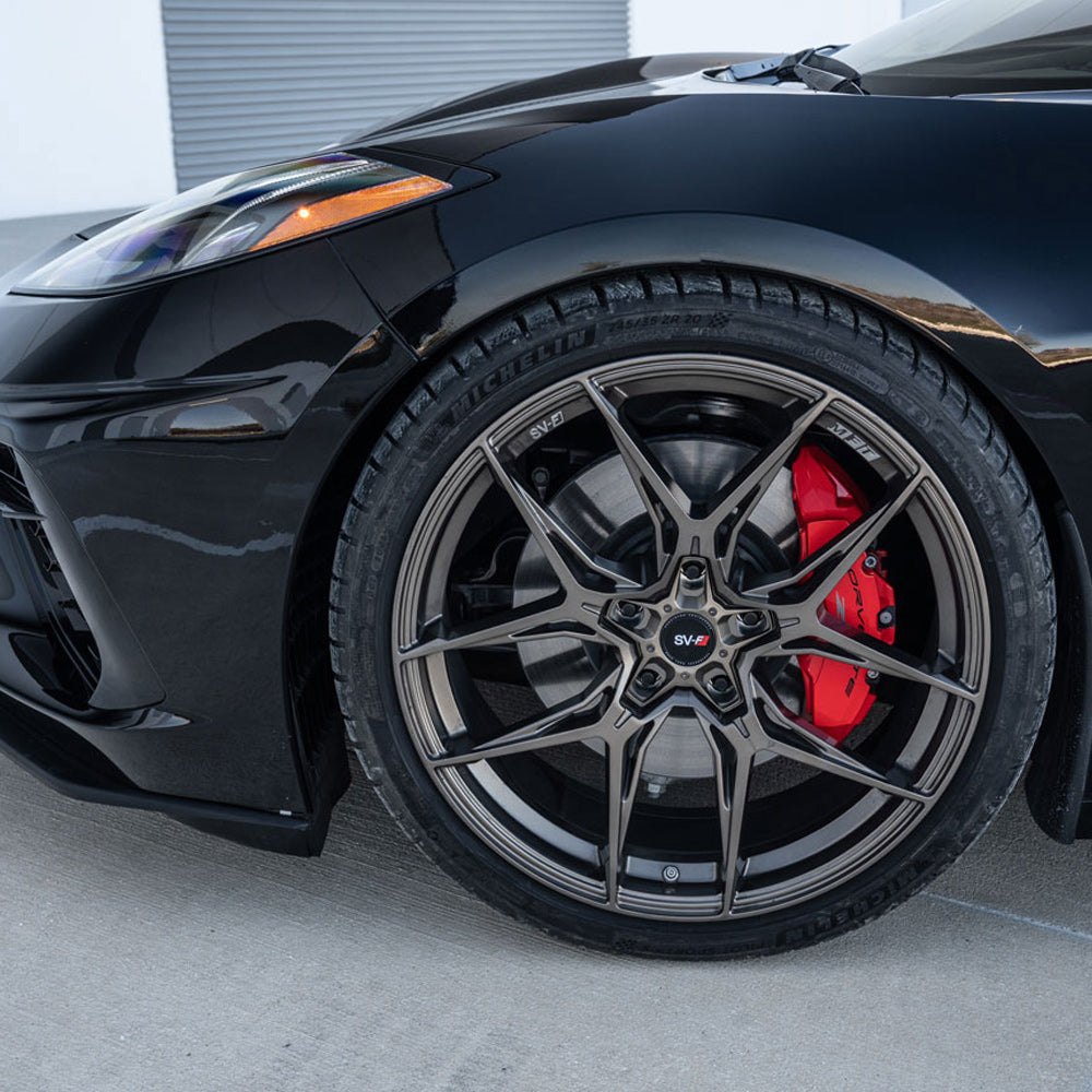 20/21" Savini SV-F5 Black 20x9 21x12 Wheels Rims Fits Chevrolet Corvette C8
