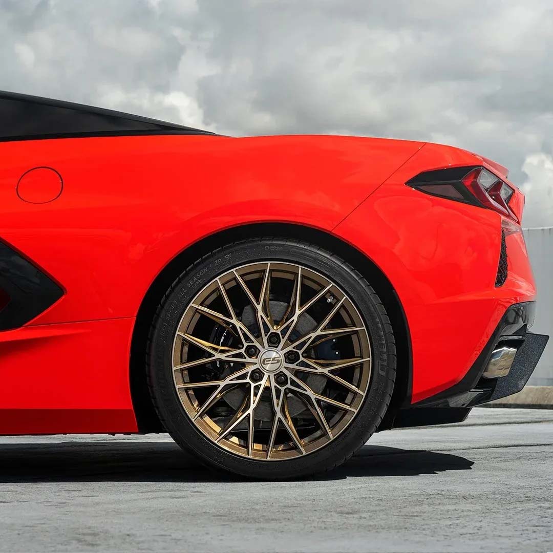 20/21" E5 Sebring Bronze Brushed Tint 20x9 21x12 Concave Wheels for Corvette C8 Stingray (2020-2027) | Set of 4