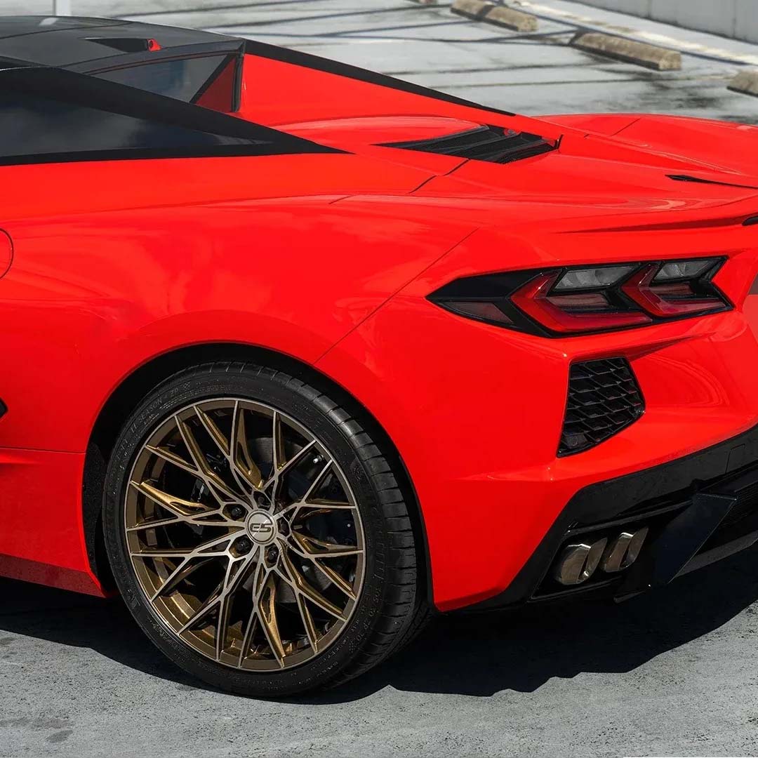 20/21" E5 Sebring Bronze Brushed Tint 20x9 21x12 Concave Wheels for Corvette C8 Stingray (2020-2027) | Set of 4
