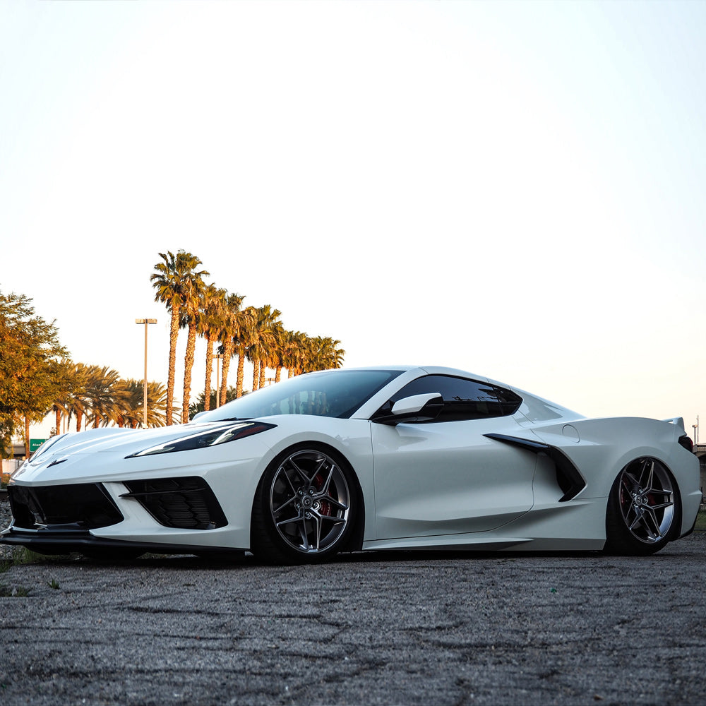 19" 20" HRE FF11 Silver 19x9 20x11.5 Concave Wheels Rims Fits Chevy Corvette C8