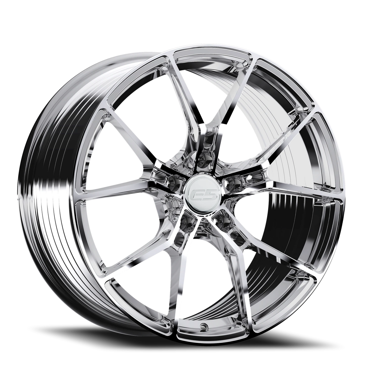 E5 Daytona Chrome Form Forged Corvette wheel - face view