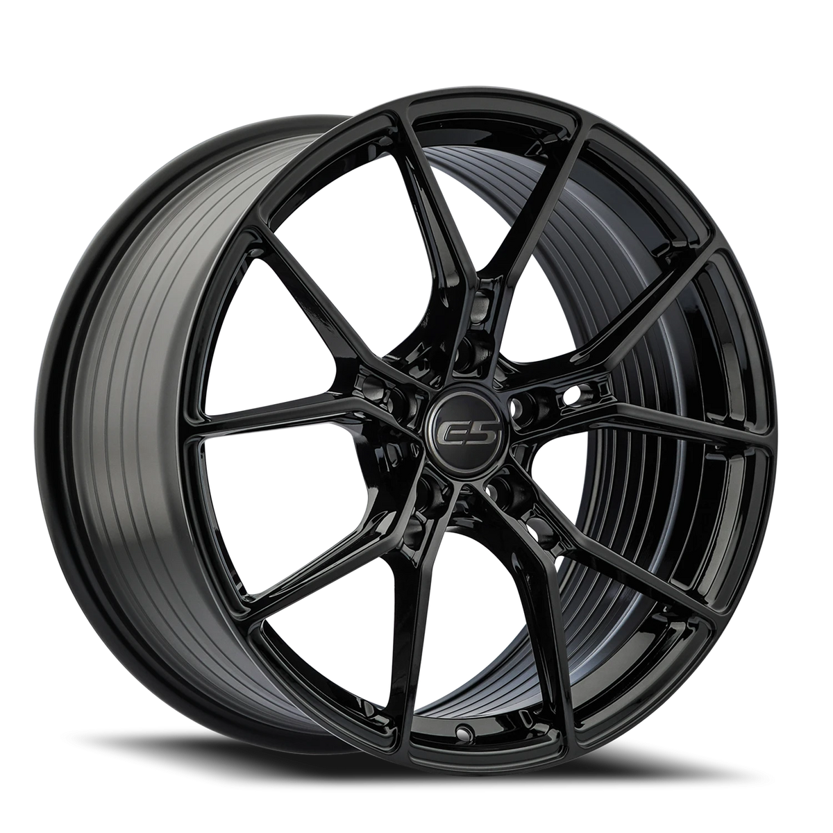 E5 Daytona Gloss Black Form Forged Corvette wheel - face view