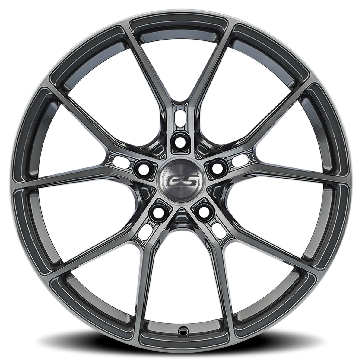 E5 Daytona Titanium Brushed Tint Form Forged Corvette wheel - side profile