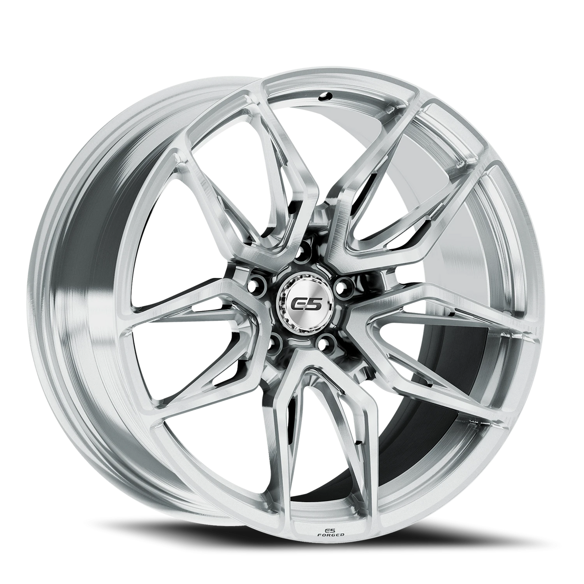 E5 Forged Laguna Brushed Aluminum wheel for C8 Corvette Z06 / E-Ray / ZR1 - face view
