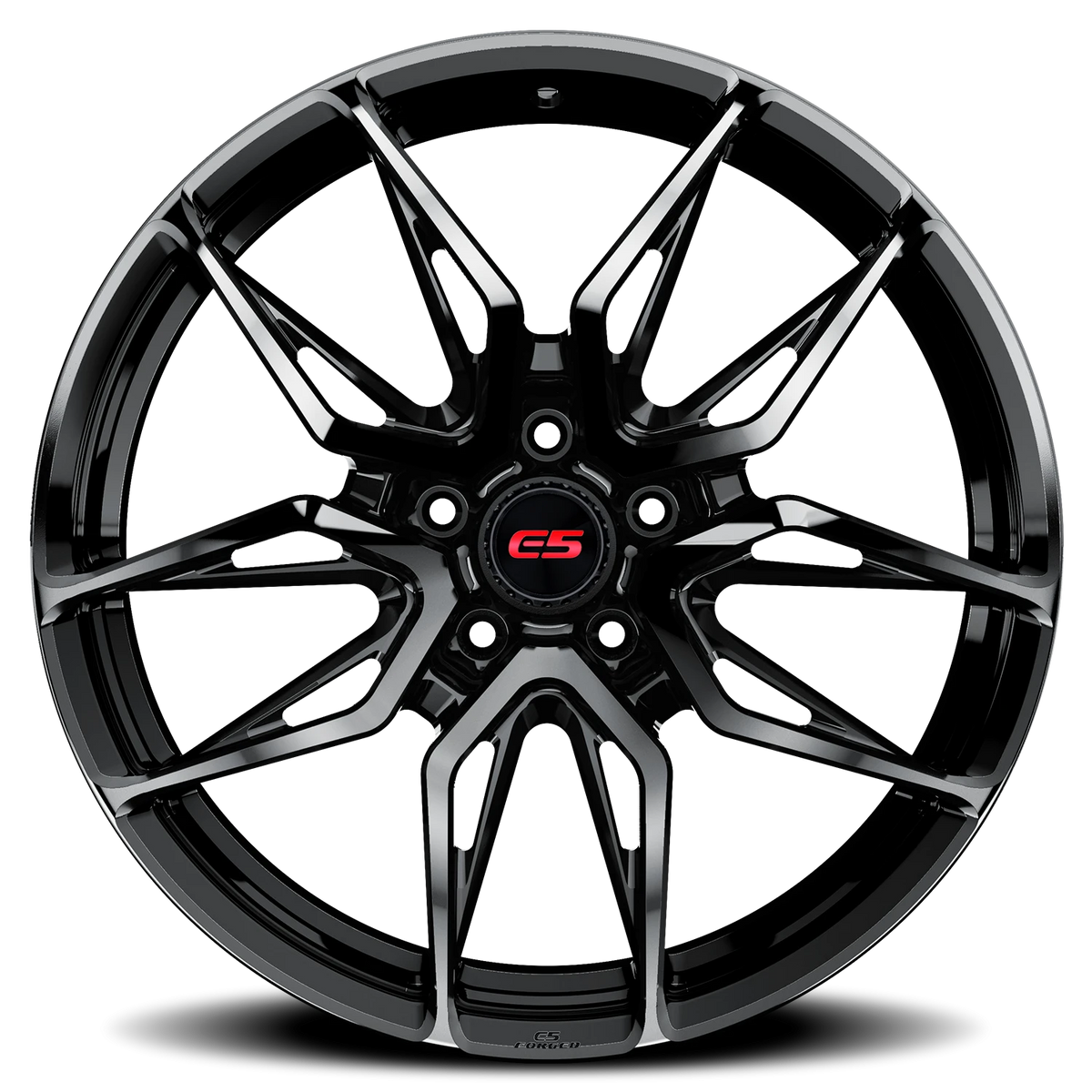 E5 Forged Laguna Gloss Black wheel for C8 Corvette Z06 / E-Ray / ZR1 - side profile