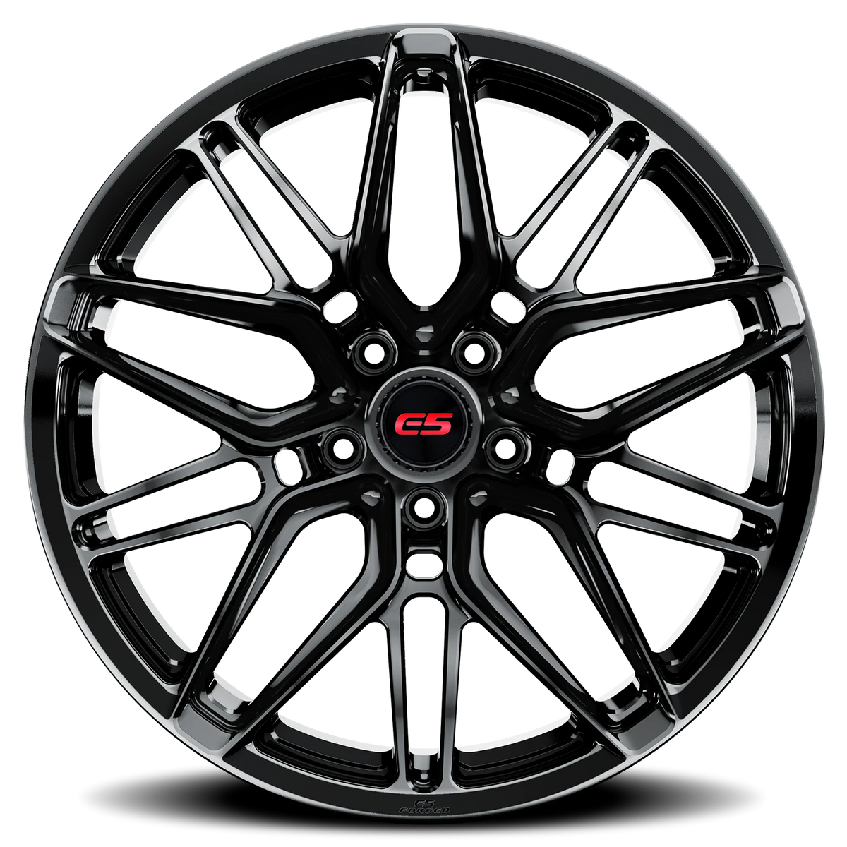 E5 Forged Sonoma Gloss Black wheel for C8 Corvette Z06 / E-Ray / ZR1 - side profile