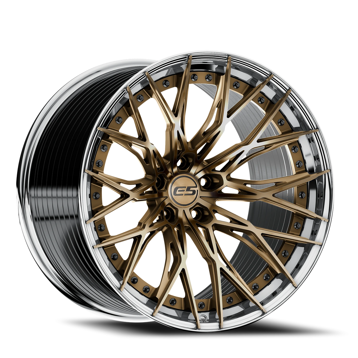 E5 Sebring 2P Bronze with Polished Lip 21x13 rear wheel for C8 Corvette Z06 / E-Ray / ZR1