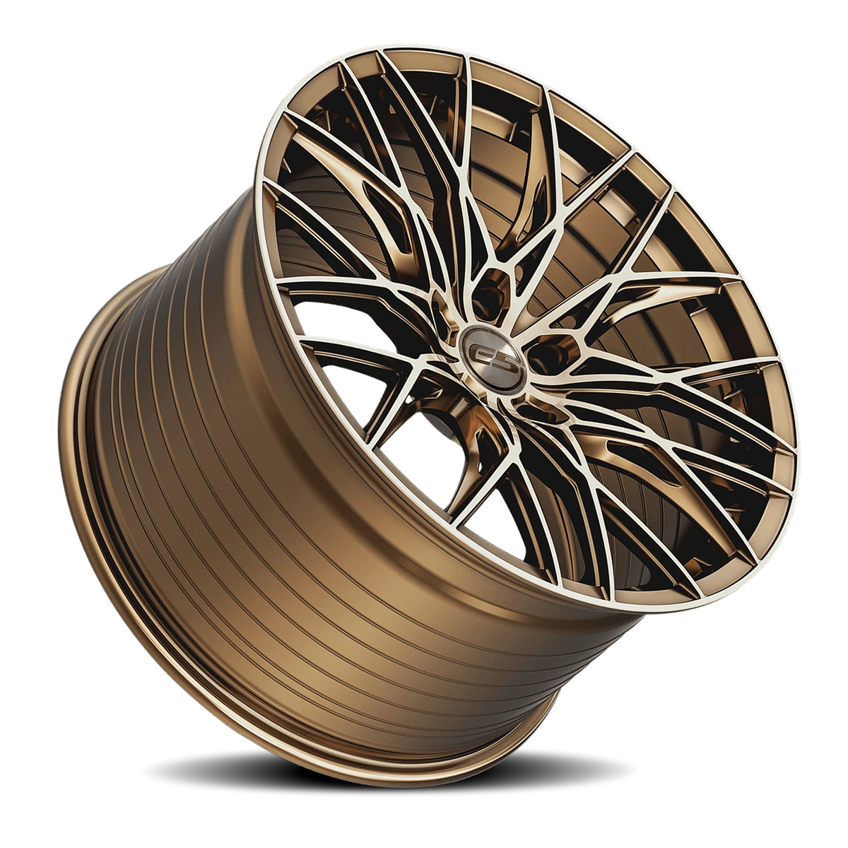 E5 Sebring Bronze Brushed Tint Form Forged Corvette wheel - angled view