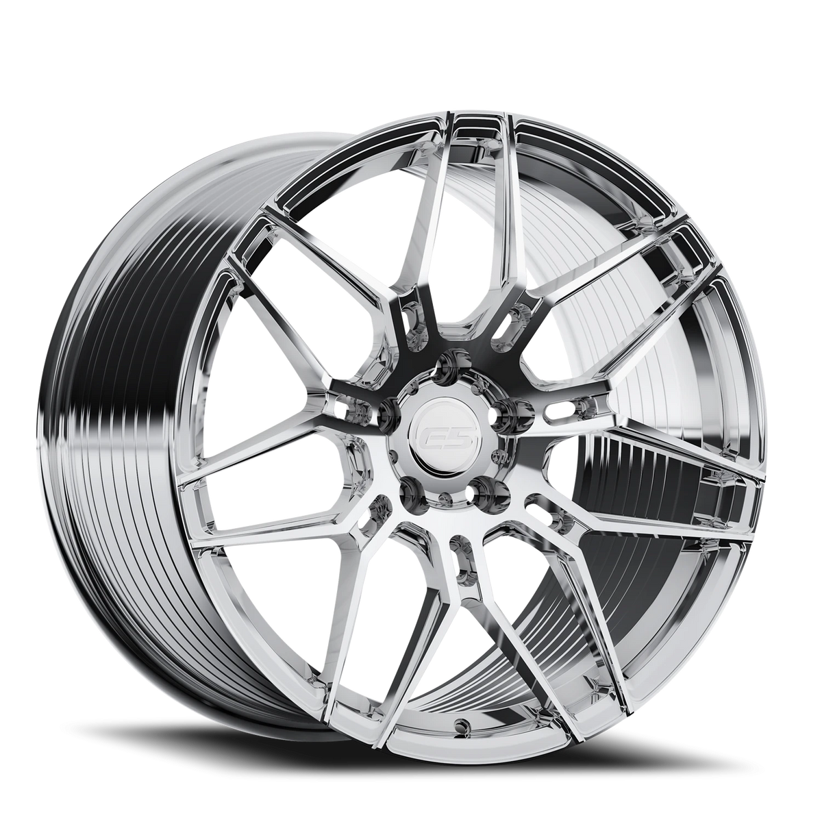 E5 Speedway Chrome Form Forged Corvette wheel - face view