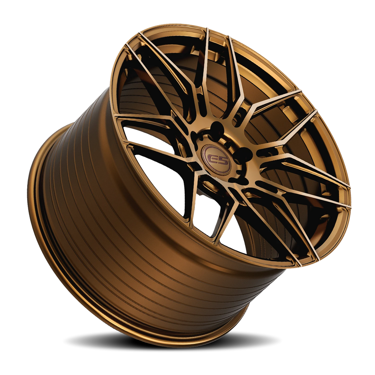 E5 Speedway Dark Bronze Form Forged Corvette wheel - angled view
