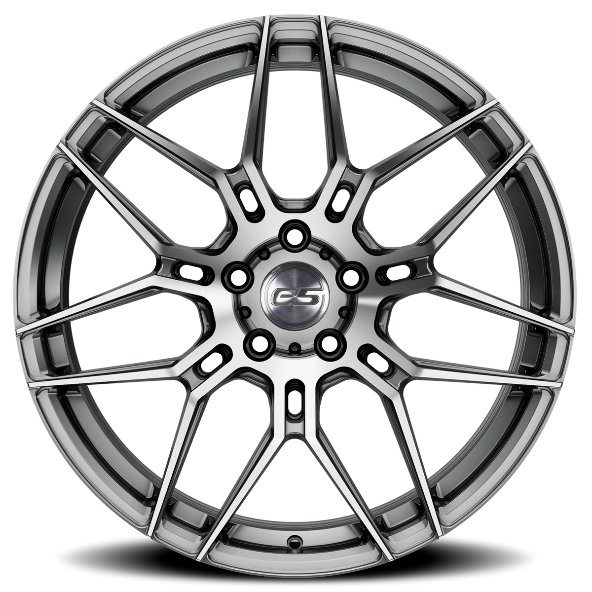 E5 Speedway Titanium Brushed Tint Form Forged Corvette wheel - side profile