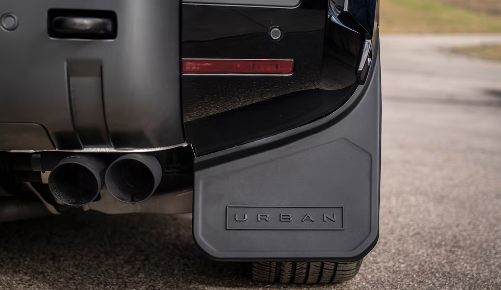 Land Rover Defender with Urban aero mud flaps installed