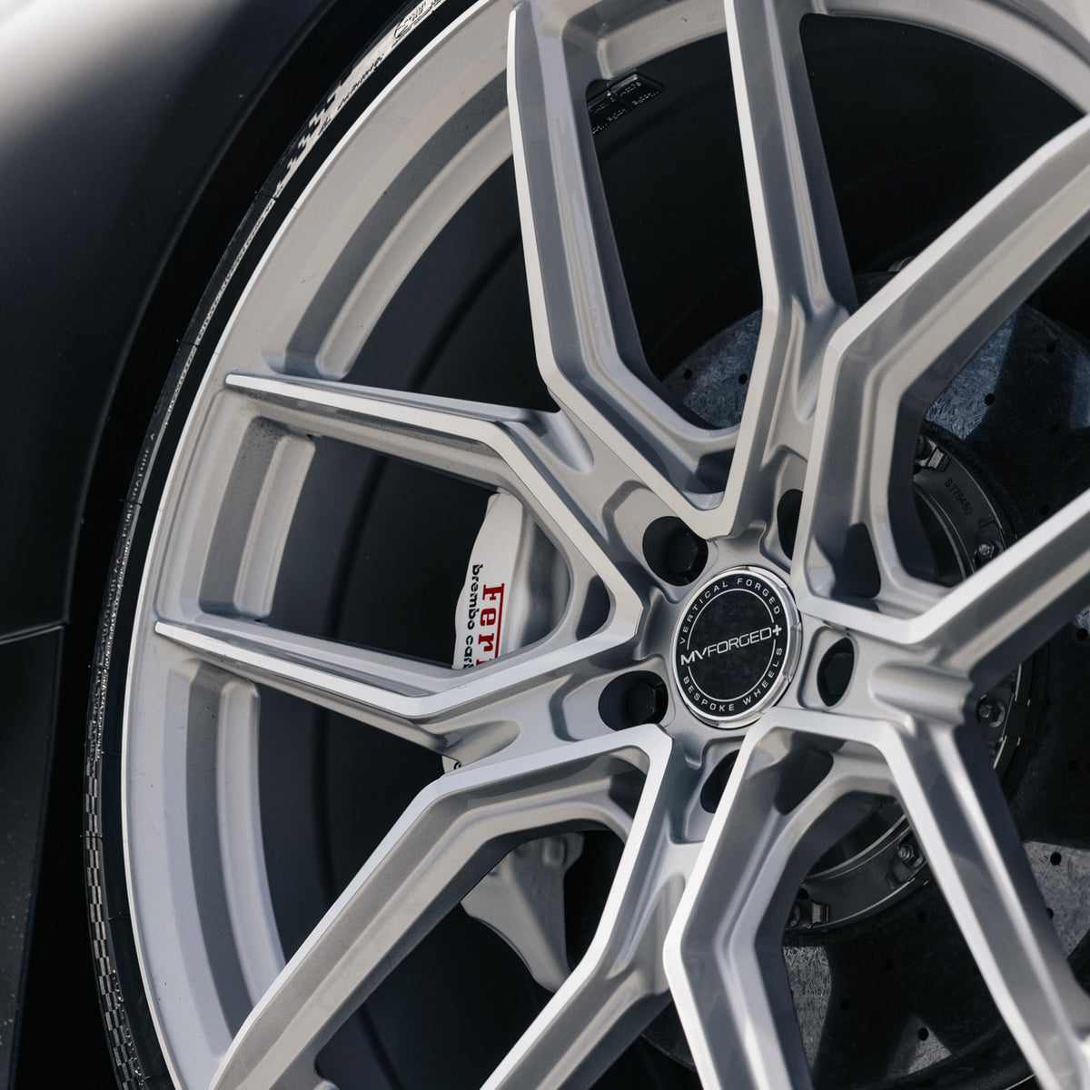 20" MV Forged MVF5 Silver Concave Wheels Rims Fits Lamborghini Huracan