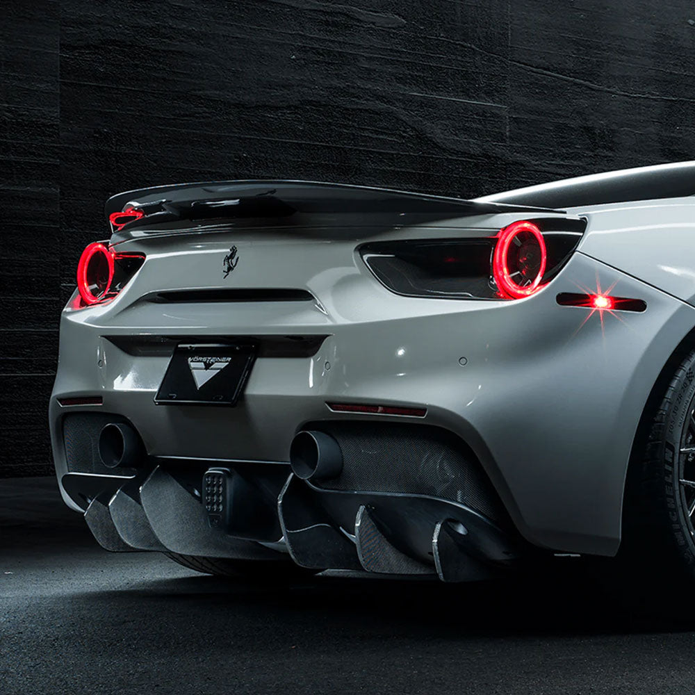 Vorsteiner Aero 488 Diavolo Rear Diffuser Fins Carbon Fiber Fits Ferrari 488