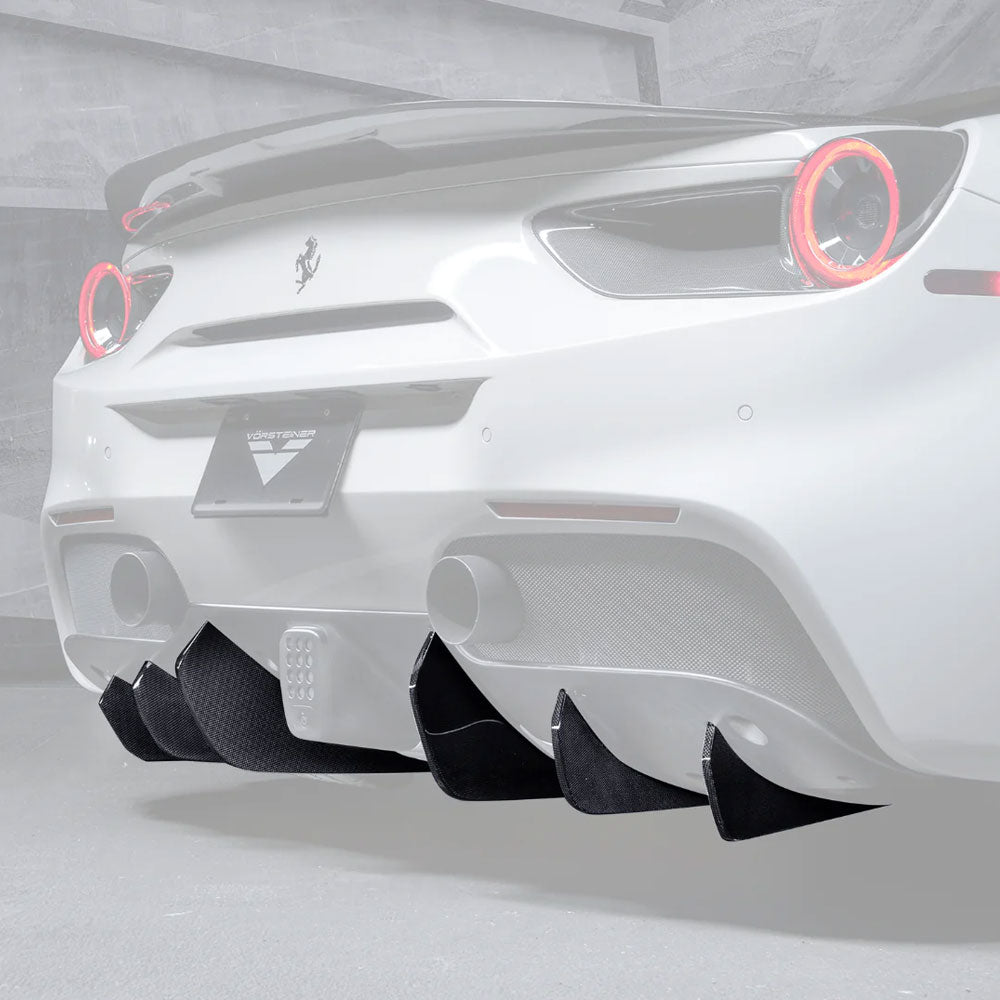 Vorsteiner Aero 488 Diavolo Rear Diffuser Fins Carbon Fiber Fits Ferrari 488