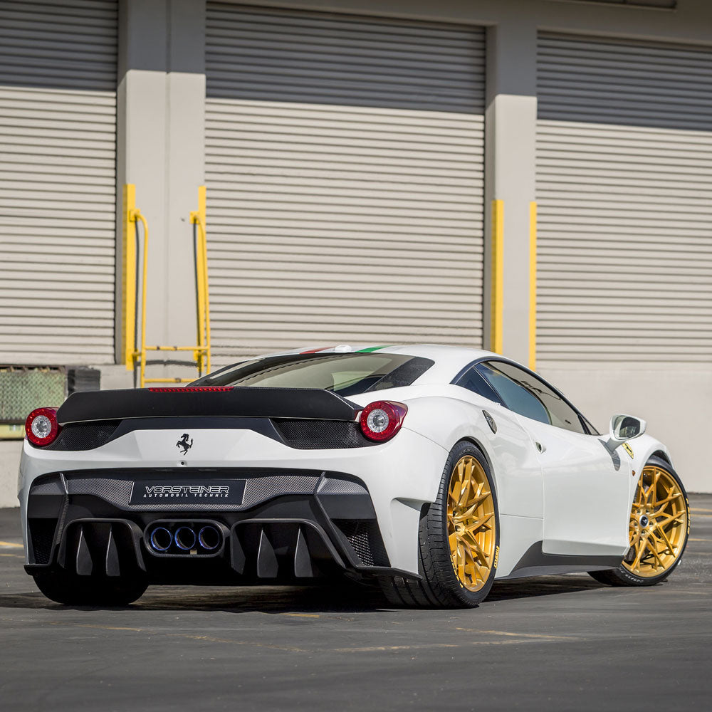 Vorsteiner 458-VX Aero Rear Bumper Carbon Fiber & Exhaust Tips Fits Ferrari 458