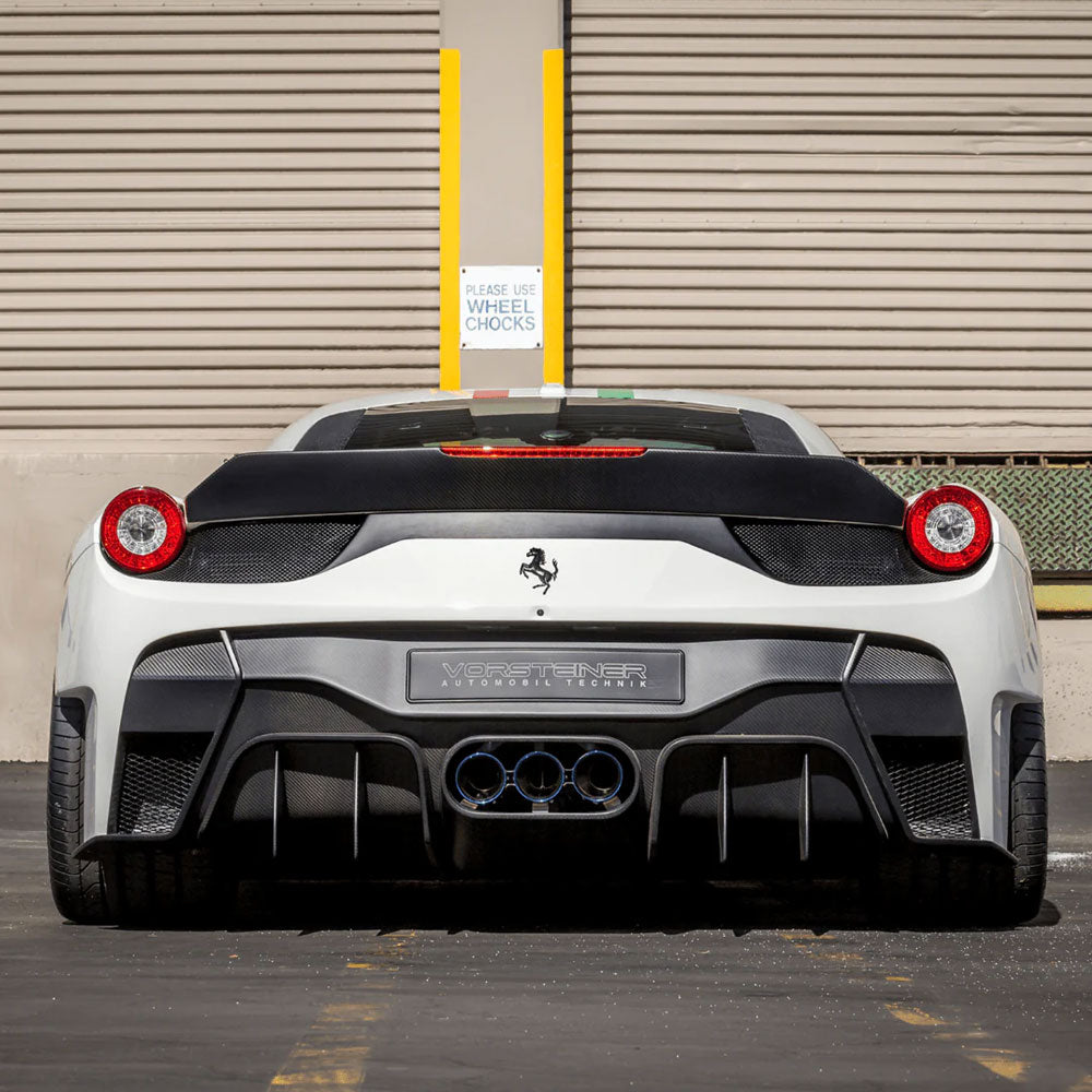 Vorsteiner 458-VX Aero Rear Bumper Carbon Fiber & Exhaust Tips Fits Ferrari 458