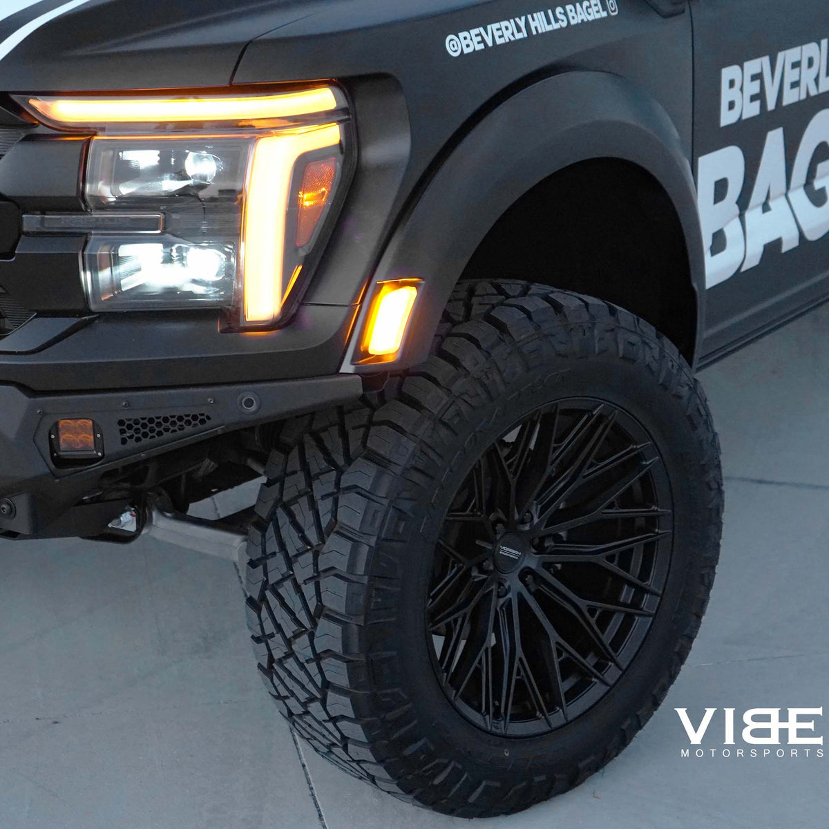 17" Vossen HFX6 Satin Black 17x9 Concave Wheels Rims Fits Ford F150 2021 and Up