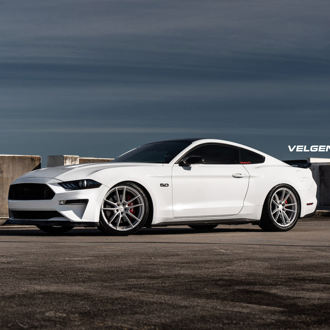 19" Velgen VF5 Gloss Silver 19x10 19x11 Concave Wheels Rims Fits Ford Mustang