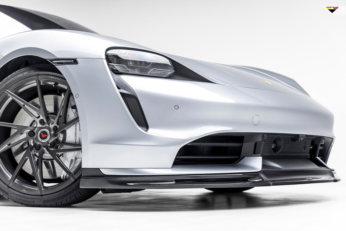 Vorsteiner Aero Front Spoiler Carbon Fiber PP 2x2 Glossy Fits Porsche Taycan