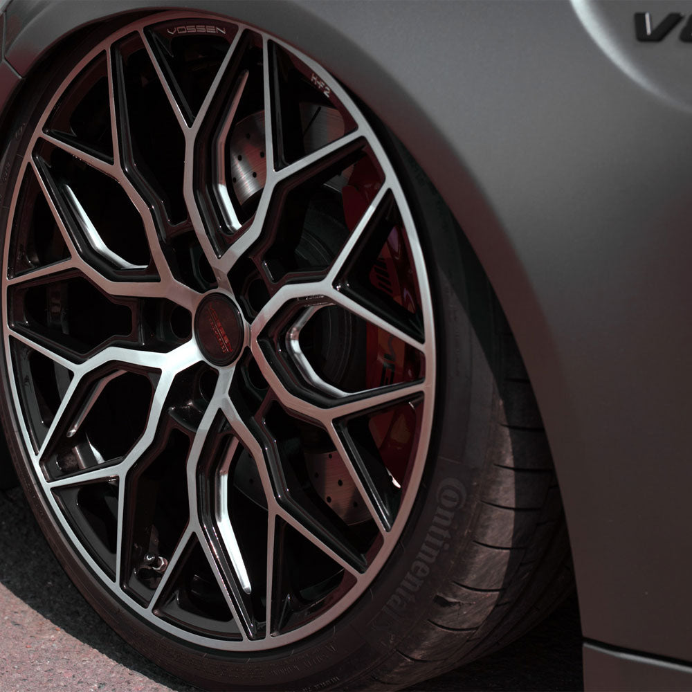 19" Vossen HF2 Black 19X9.5 19X10.5 1197 Concave Wheels Rims Fits Nissan 370Z