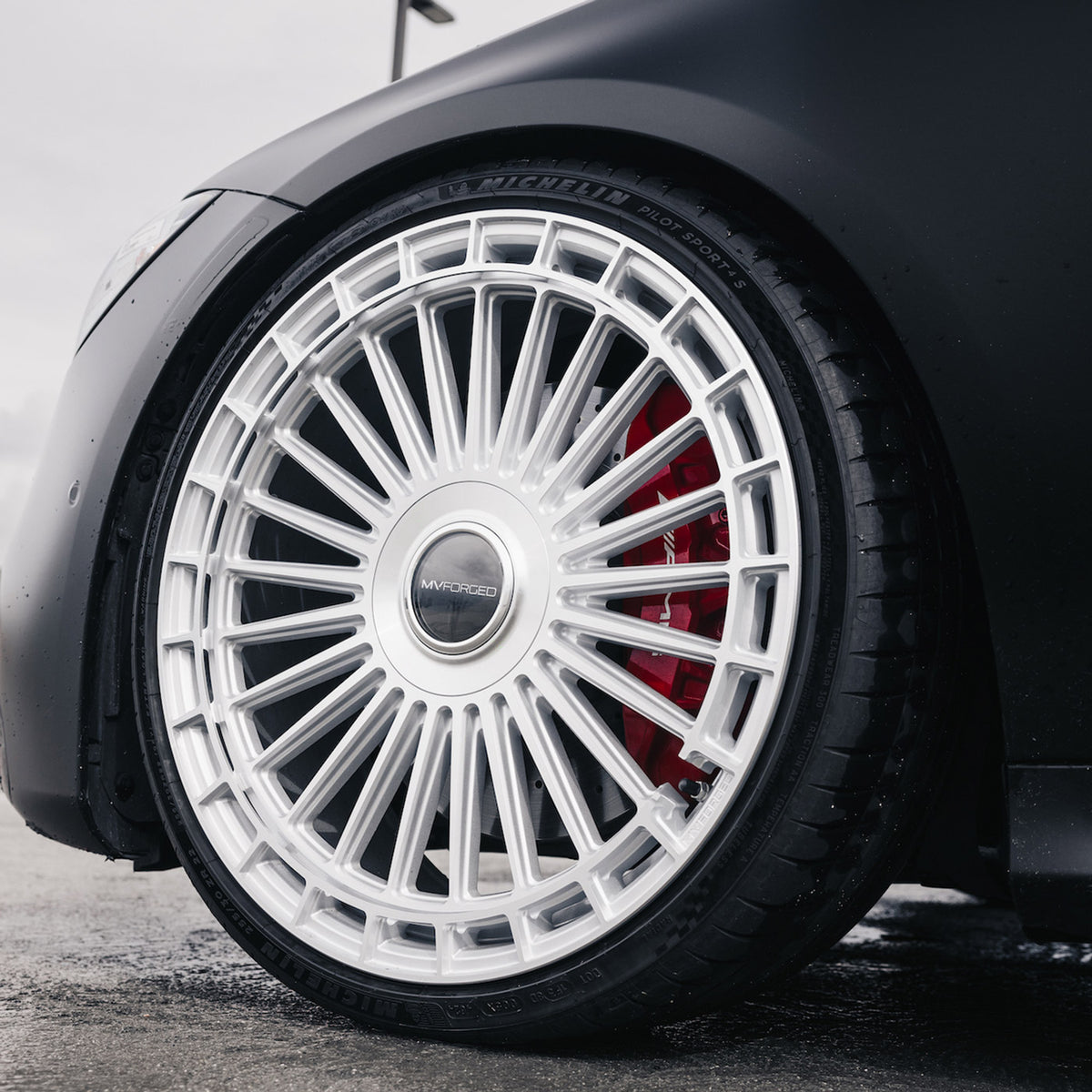 24" MV Forged MVF40 Silver 24X10 Concave Wheels Fits GMC Yukon Denali