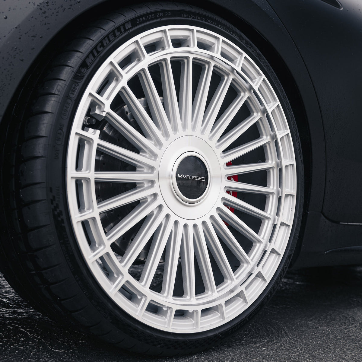 22" MV Forged MVF40 Silver 22x9 Concave Wheels Rims Fits Ford Mustang Mach-E