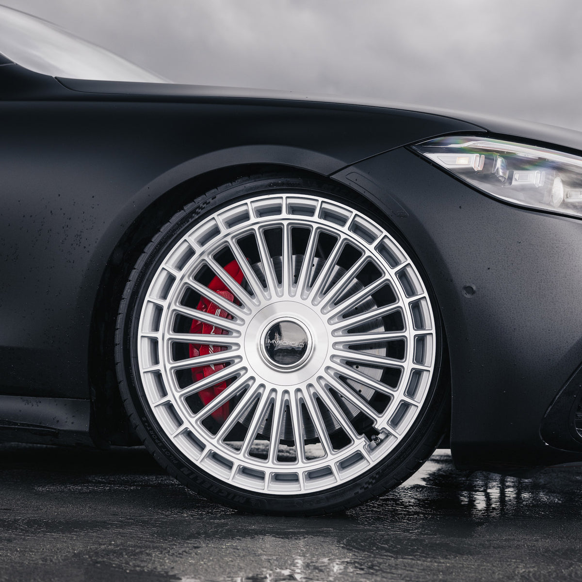 24" MV Forged MVF40 Silver Concave Wheels Rims Fits Rolls Royce Dawn