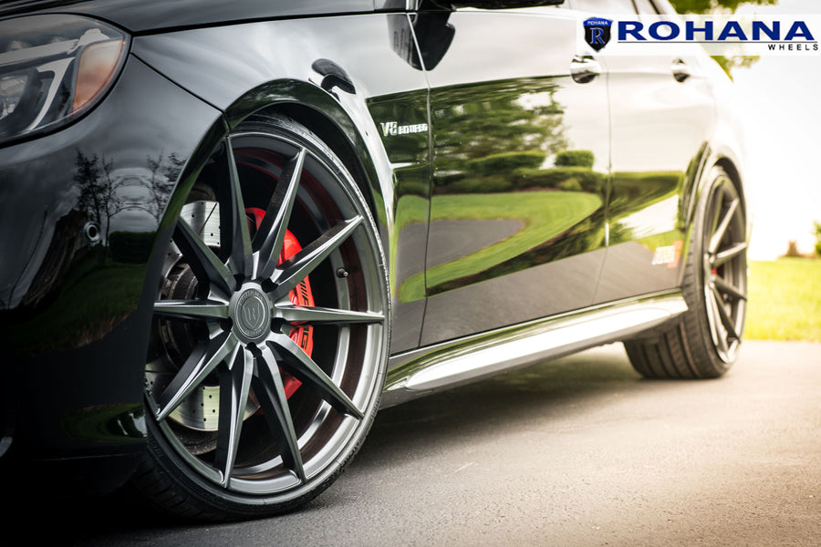 20" ROHANA RFX1 BLACK CONCAVE FORGED 20X10 20X12 WHEELS RIMS FITS NISSAN GTR