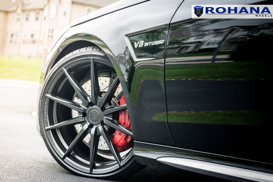 20" ROHANA RFX1 BLACK CONCAVE FORGED 20X10 20X12 WHEELS RIMS FITS NISSAN GTR