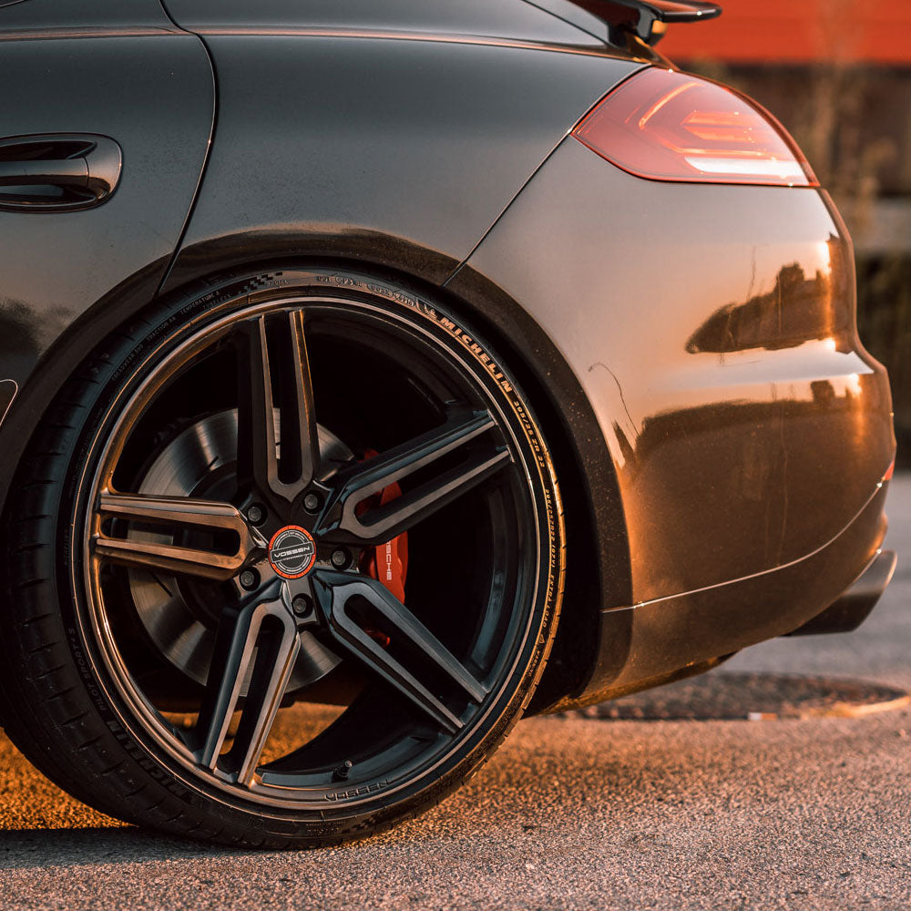 20" Vossen HF1 Black 20x8.5 20x11 1223 Concave Wheels Rims Fits Porsche Panamera