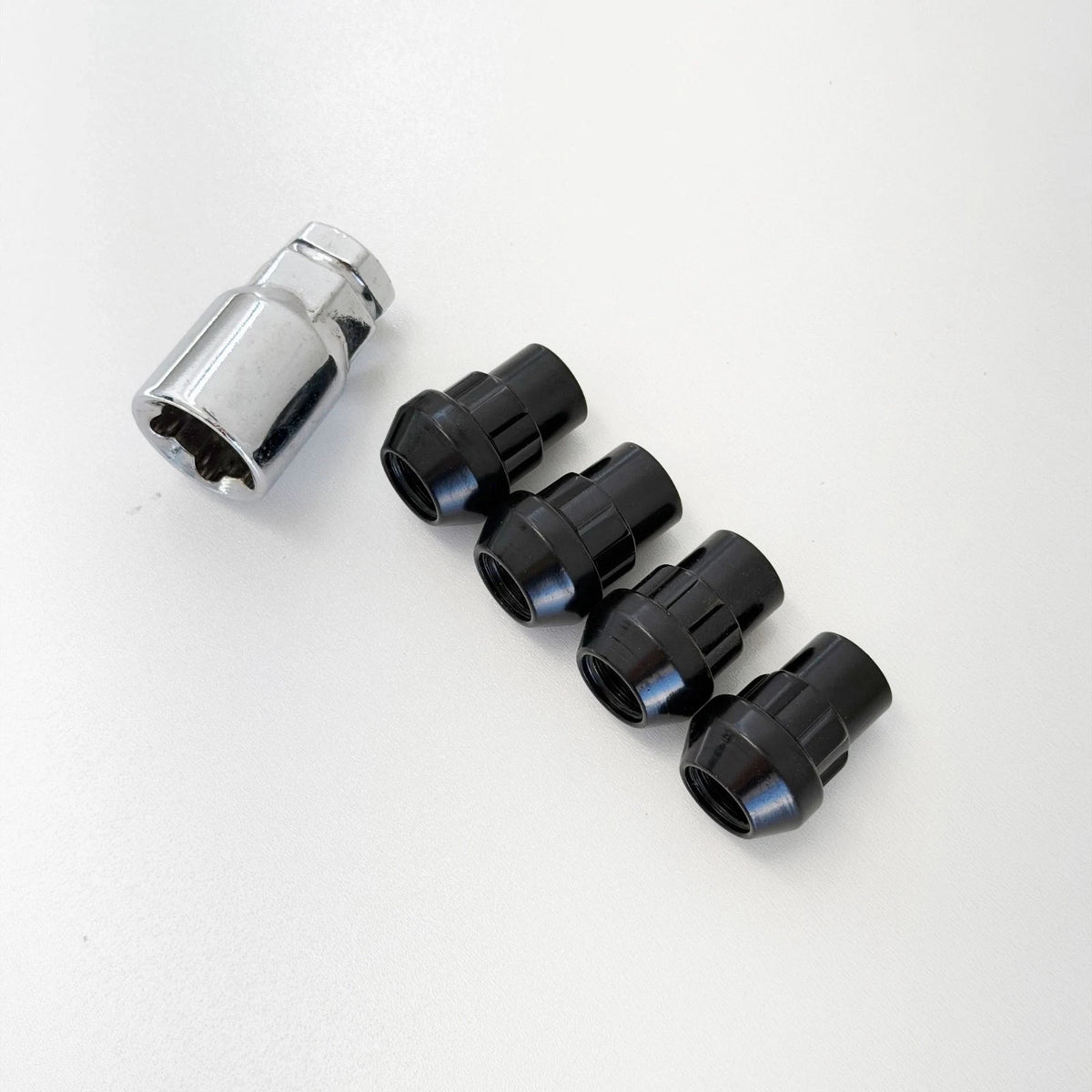 Lug Nut Locks M12x1.25 – 60° Conical Acorn (Set of 4 + Key) – Black