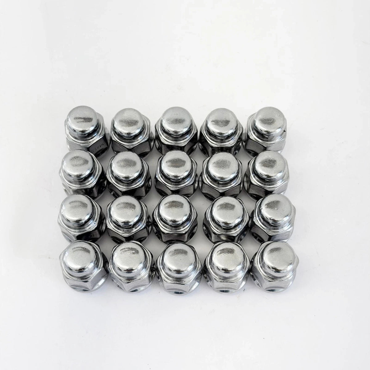 Bulge Acorn Lug Nuts M12x1.50 – 60° Conical Seat, 3/4" Hex (20 Pack) – Chrome view 2