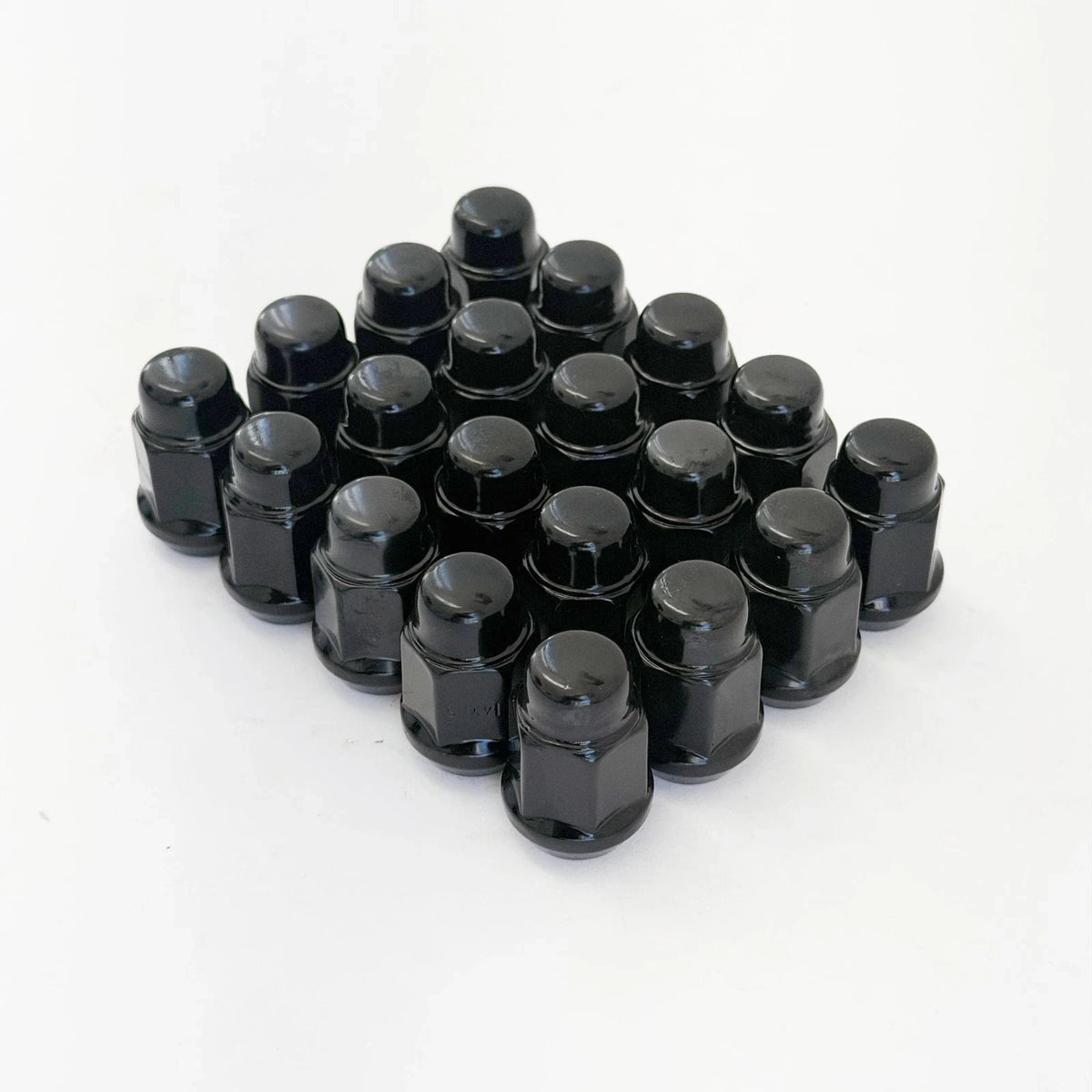 Bulge Acorn Lug Nuts 1/2"-20 – 60° Conical Seat, 3/4" Hex (20 Pack) – Black