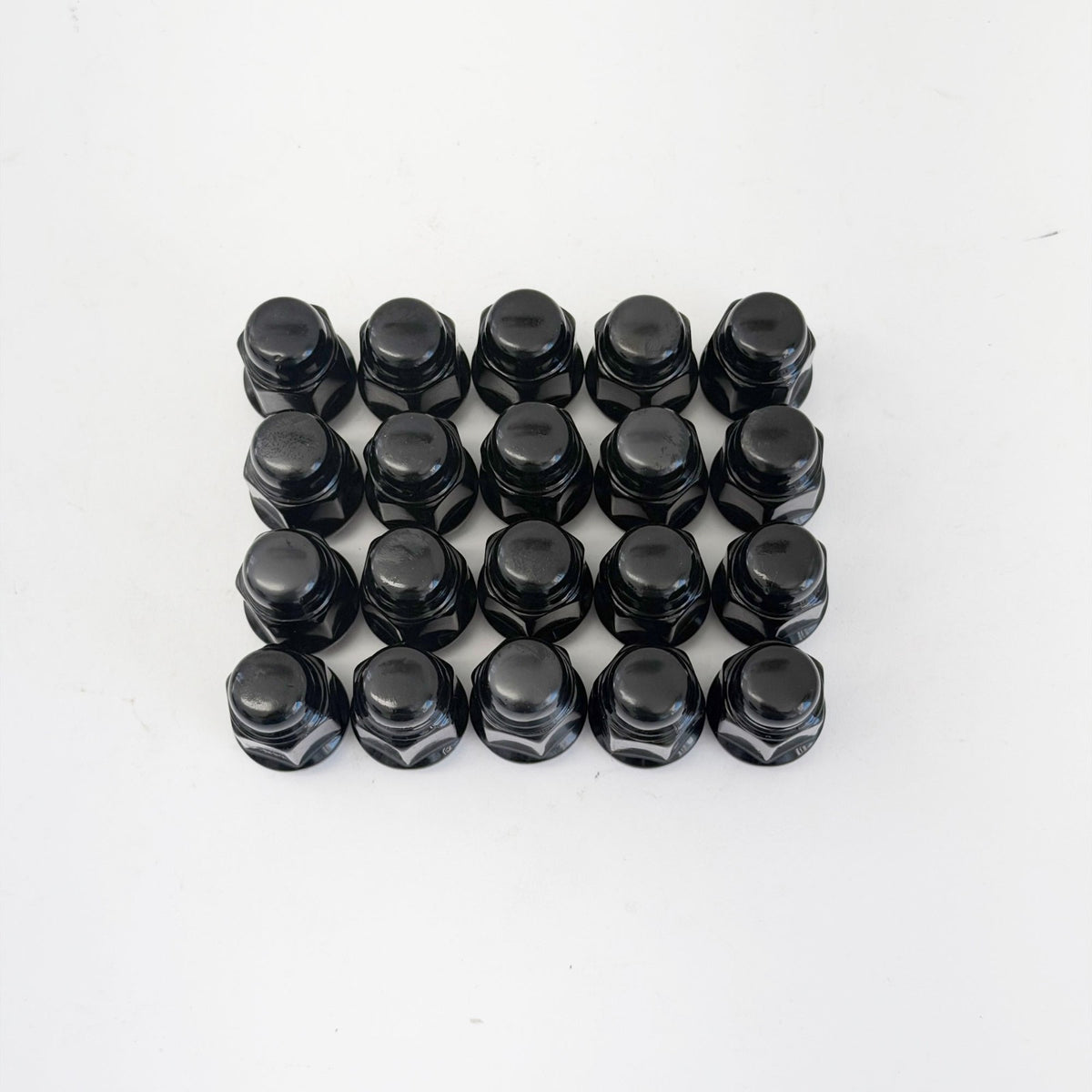 Bulge Acorn Lug Nuts 7/16"-20 – 60° Conical Seat, 3/4" Hex (20 Pack) – Black view 2